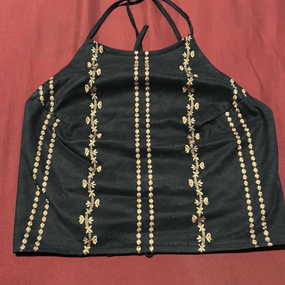 Suede black crop top - Picture 1 of 2